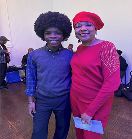 Sherry Wilson Butler, vocal health and wellness educator with student