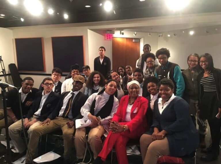 Vocal coach Sherry Wilson Butler with music students