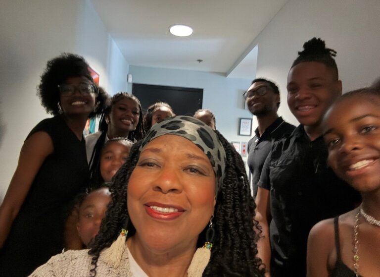 Vocal teacher Sherry Wilson Butler with voice students