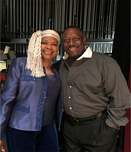 Sherry Wilson Butler with a friend at music event