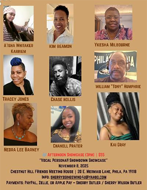 Flyer of previous showcase for Sherry Wilson Butler vocal students